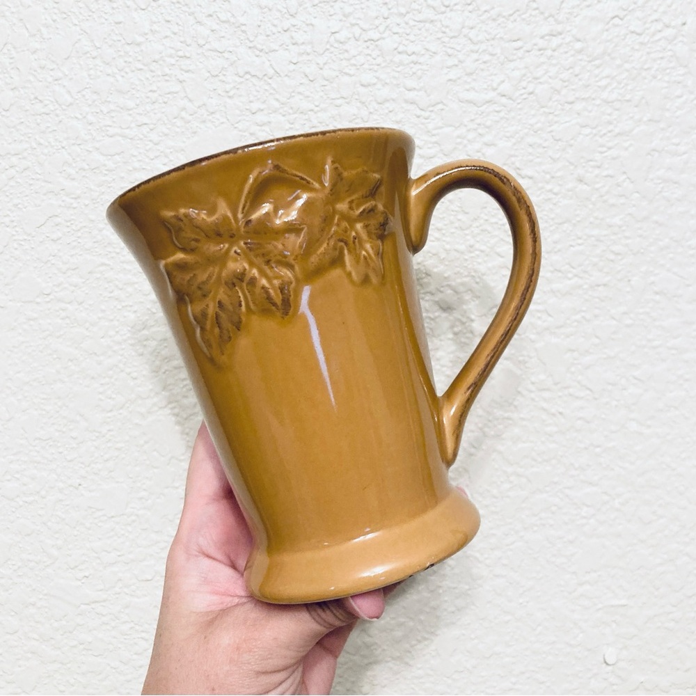 Gorgeous Pair of Burnt Yellow Golden Fall Autumn Coffee Tea Mugs cottagecore